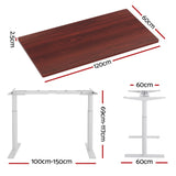 Artiss Standing Desk Motorised Electric Dual Motor 120cm Walnut