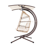 Bryce Egg Swing Chair Rattan Double Hanging Wicker with Stand - Latte