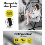 Halle Egg Hanging Swing Chair Stand Pod Wicker - Grey