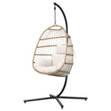 Halle Egg Swing Chair Stand Hanging Wicker Seat - Yellow