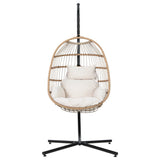 Halle Egg Swing Chair Stand Hanging Wicker Seat - Yellow