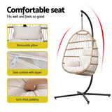 Halle Egg Swing Chair Stand Hanging Wicker Seat - Yellow