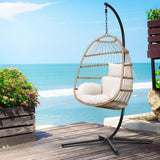 Halle Egg Swing Chair Stand Hanging Wicker Seat - Yellow