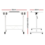 Artiss Laptop Desk Table Adjustable 80cm White
