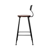 Set of 2 Assen Bar Stools Pinewood Metal - Black & Wood