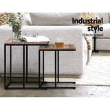 Ieris Set of 2 Coffee Table Nesting Walnut - Wood