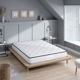 Cosseted Bed & Mattress Package with 20cm Mattress - Black & Wood Queen