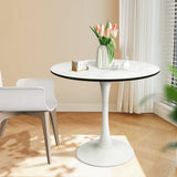 Dining Table Kitchen Swivel Marble Tulip Outdoor Round Metal White