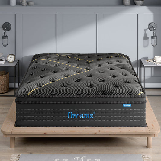 Nicola 35cm Spring Mattress Bamboo Euro Top Pocket HD Egg Foam - King Single