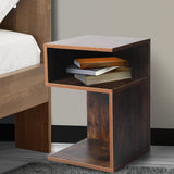 Dawson Wooden High Gloss Bedside Table Wood Nightstand Storage Cabinet Bedroom - Oak