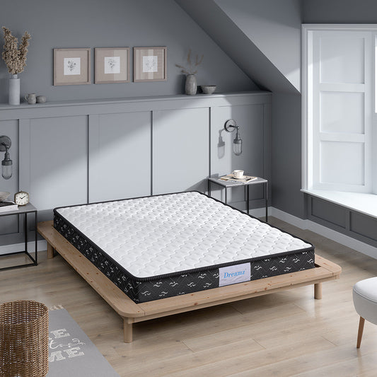 Cosseted Bed & Mattress Package with 16cm Mattress - Black & Wood Queen