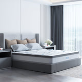 Cosseted Bed & Mattress Package with 25cm Mattress - Black & Wood Queen