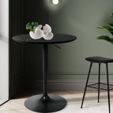 Bar Table Swivel Gas Lift Counter Dining Furniture Cafe Outdoor Black