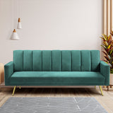 Mari 3-Seater Sofa Bed Convertible Velvet Lounge Recliner Couch Sleeper - Green