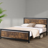 Kindred Bed & Mattress Package with 34cm Black Mattress - Black & Wood Queen