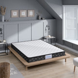Placid Bed & Mattress Package with 16cm Mattress - Black & Wood Double
