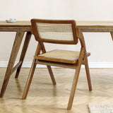 Abigail Set of 2 Foldable Rattan Dining Chairs - Walnut