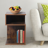 Dawson Wooden High Gloss Bedside Table Wood Nightstand Storage Cabinet Bedroom - Oak