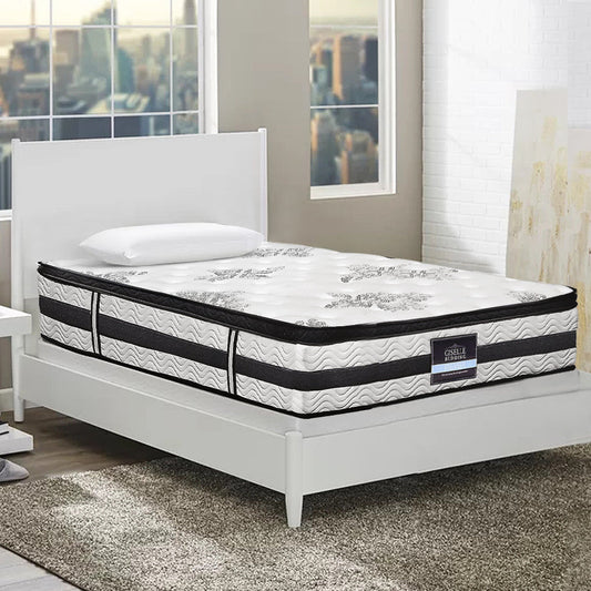 Jupiter Bed & Mattress Package with 34cm Mattress - Black King Single