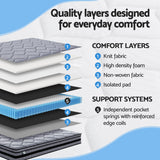 Amara 34cm Mattress Hybrid Pocket Spring Bed Mattress - Double