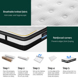 Saffira 30cm Thick Euro Top Pocket Spring Mattress - King Single