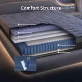 Priya 25cm Hybrid Pocket Spring Charcoal Fabric - Single
