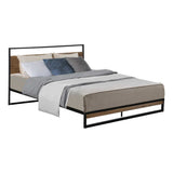 Neptune Bed & Euro Top Mattress Package with 34cm Black Mattress - Black Queen