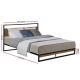 Neptune Bed & Euro Top Mattress Package with 34cm Black Mattress - Black Queen