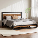 Florence Metal Bed Frame Base Platform Black - Queen
