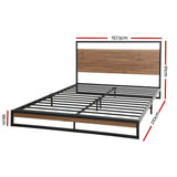 Florence Metal Bed Frame Base Platform Black - Queen