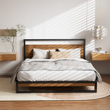 Florence Metal Bed Frame Base Platform Black - Queen