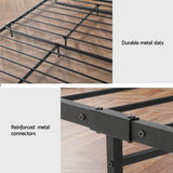 Florence Metal Bed Frame Base Platform Black - Queen