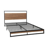 Florence Metal Bed Frame Base Platform Black - Queen