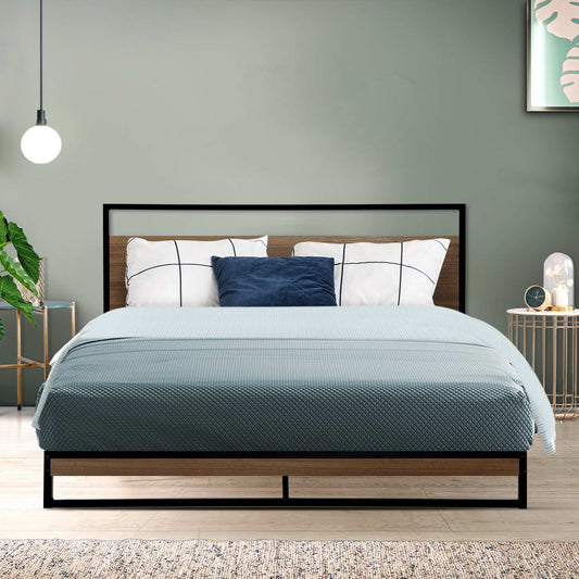 Neptune Bed & Euro Top Mattress Package with 34cm Black Mattress - Black Queen
