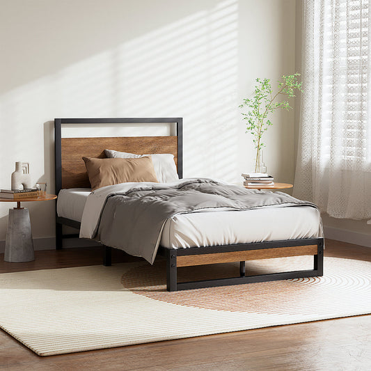 Florence Metal Bed Frame Base Platform - Black Single