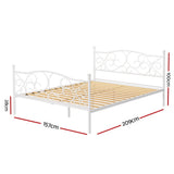 Medina Metal Bed Frame - White Queen