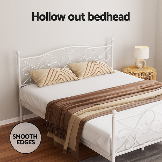Medina Metal Bed Frame - White Queen