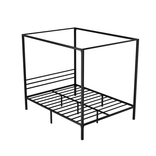Tamie Metal 4-Poster Bed Frame - Black Queen