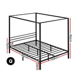 Nephrite Bed & Mattress Package with 34cm Black Mattress - Black Queen