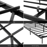 Monaco Metal Platform Bed Base with Smart LED Lights Floating Effect - Black Double