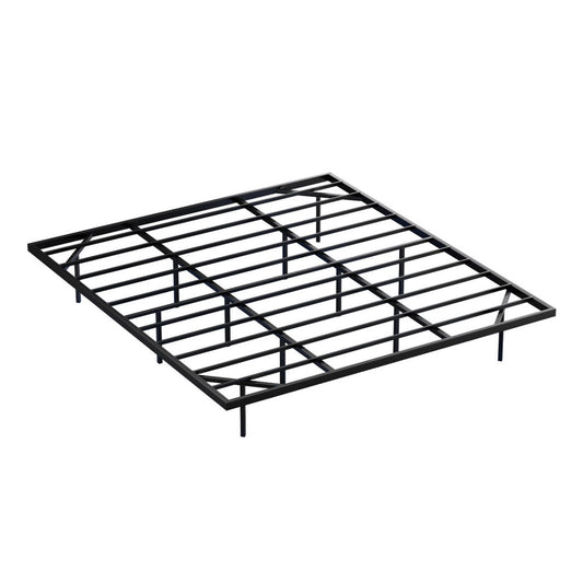 Monaco Metal Platform Bed Base with Smart LED Lights Floating Effect - Black King