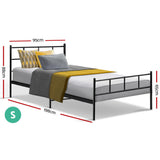 Zircon Bed & Mattress Package - Black Single
