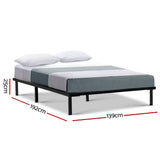 Dane Metal Bed Frame Base Platform - Black Double