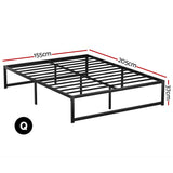 Prehnite Bed & Mattress Package with 32cm Mattress - Black Queen