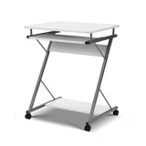 Artiss Computer Desk Keyboard Tray Shelf White 60cm