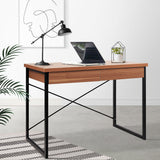 Artiss Computer Desk Drawer Storage Walnut 100cm