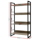 Artiss Bookshelf 4 Tiers - Noe Black And Oak
