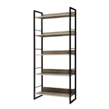 Artiss Bookshelf 5 Tiers - Noe Black And Oak