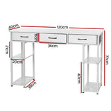 Artiss Computer Desk Drawer Shelves Study Table 120cm White
