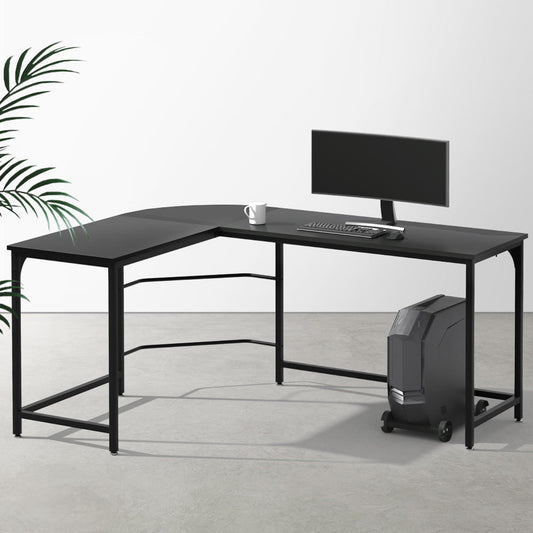 Artiss Computer Desk L-Shape CPU Stand Black 147cm